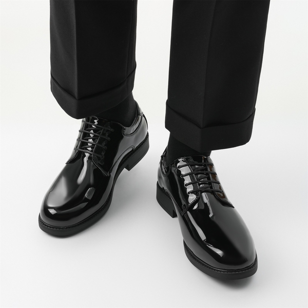 Men's Formal Synthetic Leather Dress Shoes - BLACK PAT - 6